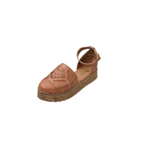 Macarena Collection Huarache Sandal Colorful Leather Mexican Style Color Tan 02