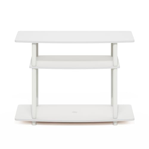 Image of Furinno Turn-N-Tube TV Stand, 3-Tier No Tools Entertainment Center, TV Console for TV up to 32 Inch, for Living Room, Bedroom, White