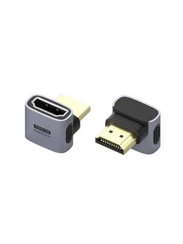 Hagibis HDMI - HDMI�A�_�v�^�[ 2�p�b�N 8K@60Hz 4K@240Hz L�^ 90�x ���pHDMI 2.1�I�X-���X �����R�l�N�^ �R���x���^�[ �m�[�g�p�\�R�� PC ���j�^�[ PS5/4 Xbox TV (�~�h���o�b�N)