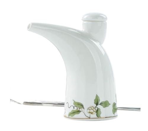 NTIYOU Dosificador de Aceite y Vinagre Dispensador de vinagre/Salsa de Soja de Botella de Aceite de cerámica Blanca, Botella dispensadora de Aceite de Oliva a Prueba de Fugas Condimento