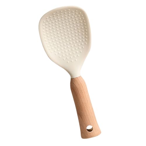 EPIGEIST ノンスティックシリコンライススプーン 大型飯しゃもじ 木製ハンドル付き 耐熱多機能ご飯用調理 盛り付けスプーン ご家 料理店向け