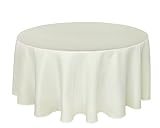 Biscaynebay Textured Fabric Round Tablecloths 108 Inches in Diameter, Ivory Water Resistant...