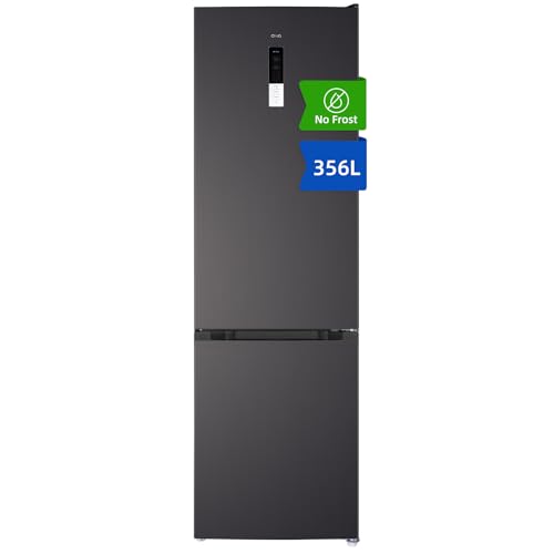 CHIQ Kühlschrank mit Gefrierfach No Frost | 356 L | 200 cm H, 60 cm B, 63 cm T| Smart Kontrol, Eco Mode, Leise 35 dB | 4-Sterne-Gefrieren, Schnellkühlung, LED-Touch-Display | FBM351NEI42