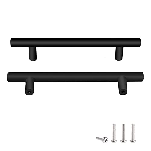 Drenky 2 Unités En Noir acier inoxydable Boutons De Porte Tirer La Poignée De Meubles avec Vis pour Tiroir Meuble Cuisine Cuisine Home Decorating, Trou à Trou Centre Distance 160 mm