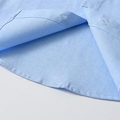 Yanmucy Toddler Little Boy Button Down Shirt Short Sleeve Solid Stand Collar Baby Summer Clothes for Kids 2-8 Years3