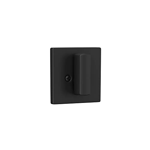Image of Deadbolt with Square Trim, Keyed 1 Side, Matte Black Finish