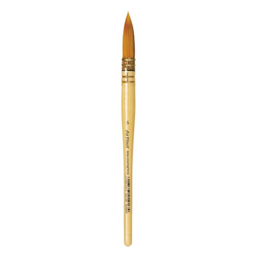 Image of da Vinci Watercolor Series 488 CosmoTop Spin Paint Brush, Round Synthetic with Lacquered Natural Handle, Size 5 (488-05)