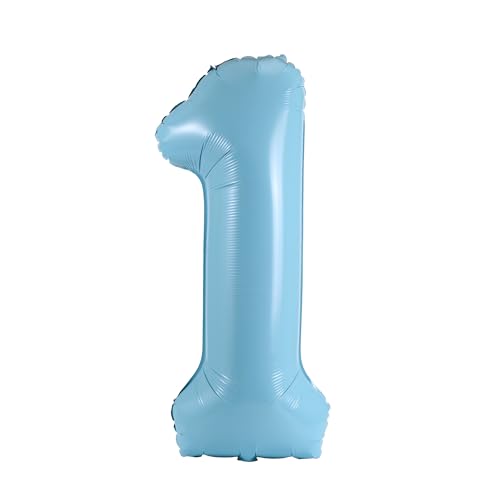 Image of YPSelected 32 Inch Large Foil Helium Number Balloon Birthday Wedding Party 0-9 (Baby Blue, 1)