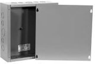Milbank 12126-SC1 NEMA 1 Polyester Powder Coated Steel Screw Cover Junction Box 12 Inch x 12 Inch x 6 Inch ANSI 61 Gray