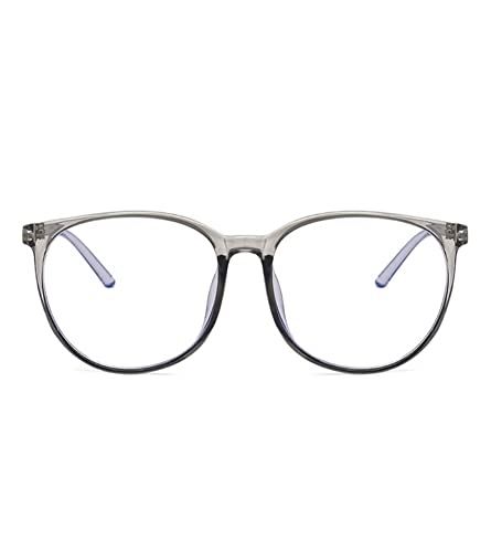 Image of Shiratori Retro Round Blue Light Blocking Glasses for Women Men, Lightweight Metal Temple Eyeglasses