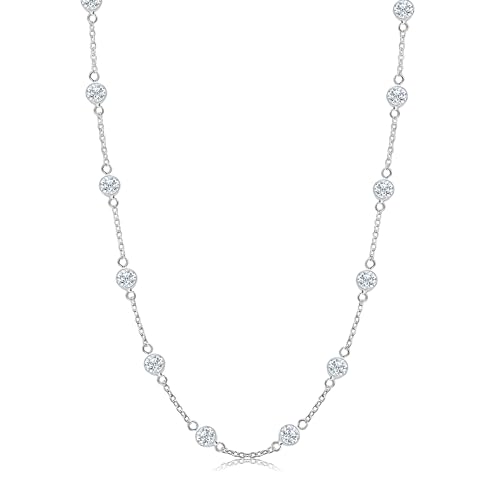 Collier station CZ argent LeCalla : maille italienne raffinée pour femme