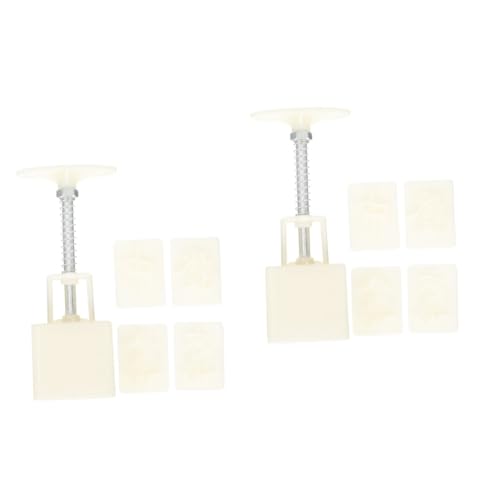 JECOMPRIS 2 Sets DIY Green Bean Cake Non Stick Hand Press Type for Baking Square Shape Easy to Clean and Reusable for Moon Cake Making and