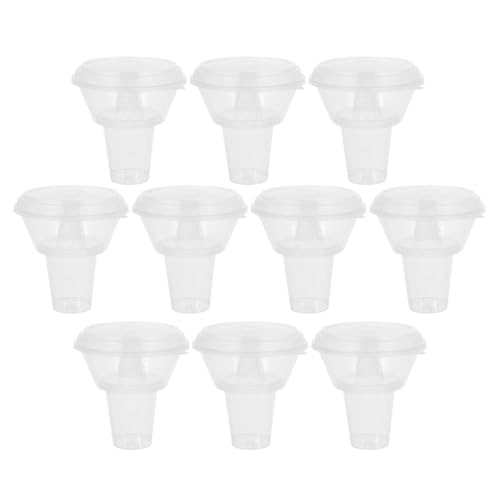 FOMIYES 10 Sets Convenient Beverage Cup and Transparent Snack Holder with Lid Drink Cup Snack Bowl for and Drinks for Parties and Gatherings