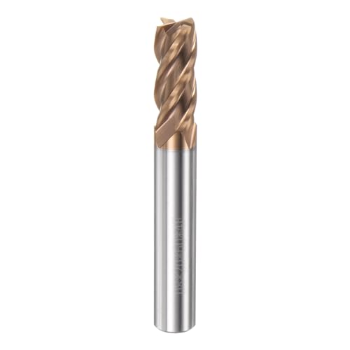 Image of HARFINGTON Micro Grain Carbide Square End Mill 5 /16 inch x 25 /32 inch (8mm x 20mm) Cut 5 /16 inch (8mm) Shank 2-3 /8 inch (60mm) Length AlTiN Coated 4 Flutes Square Nose Cutter for Alloy Steel Hardened Steel