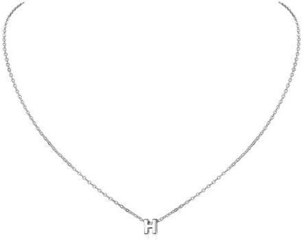 Initial A-Z Letter Choker Necklace for Women 925 Sterling Silver/Gold Plated Monogram Name Jewelry 16+2 Inch Extend Chainwith Gift Box