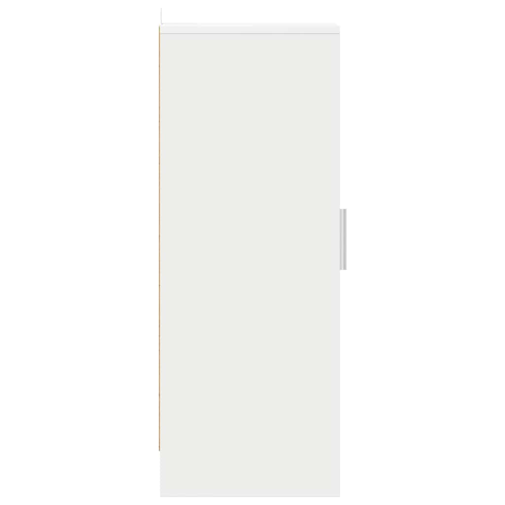 Schuhschrank Weiß Holzwerkstoff 32x35x92 cm mit 6 Ablagen geschlossener Schuhständer für Flur Diele Eingangsbereich platzsparend Organizer Aufbewahrung Schuhablage Schuhkipper