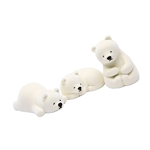 NUOLUX 1セット シロクマ クマ オーナメント ぬいぐるみ 小さい 幼児 動物 置物 模型 3個