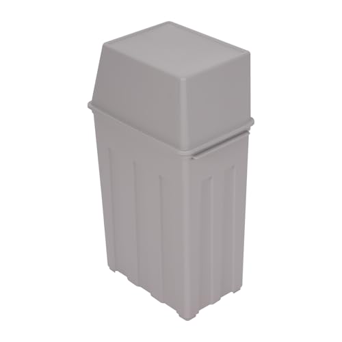 Caneca de basura 30L con tapa gris rectangular miniatura 2