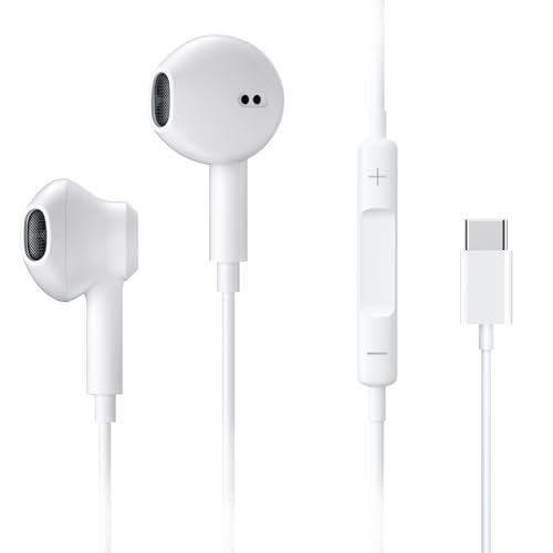 Cengxing Écouteurs USB C Compatible avec iPhone 17 Pro Max/16/15 Plus Casque Intra-Auriculaires Basses supplémentaires Offrent Un contrôle du Volume et du...