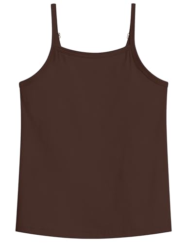 Image of Auranso Girls Undershirts Toddler Cami Camisole Adjustable Straps Sleeveless Cotton Tank Tops for Girls