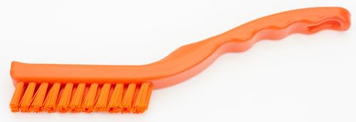 Image of SPARTA Detail Brush Set - Grout & Crevice Brushes with Hanging Hole for Bathroom, Kitchens & Countertop, Plastic, 9 Inches, Orange