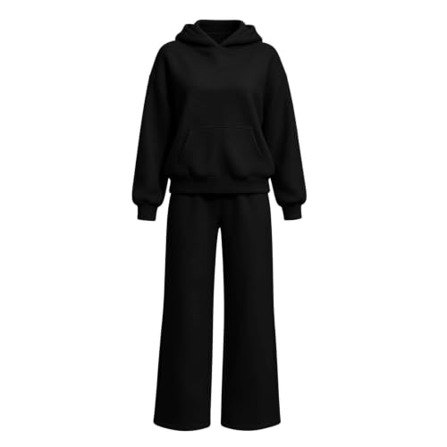 Womens Sweatsuits 2 Piece Set Hoodies Wide Leg Athleisure Loungewear Fall - image 9