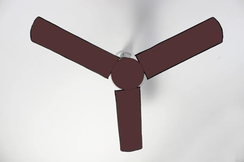 Image of Dustproof Premium Three Blade Ceiling Fan Cover with attachable Enclosure, Set of 1 Fan Cover (Coffee).