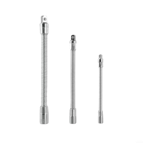 Eawfgtuw Lot de 3 rallonges flexibles en métal pour clé à cliquet - Adaptateur de conversion 6,35 mm, 3/8