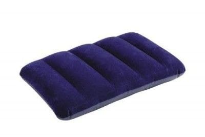 avenn inflatable travel pillow with velvet flocked finish | 43x28x9 cm, i-beam construction, easy inflate & deflate, lumbar & neck support, air lock facility