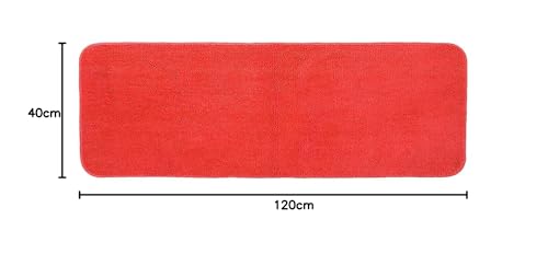 Image of SKIVE India Kitchen Mat and Runner with Anti Skid Backing,Colour Red Set of 2 (40x120(40 x 60) CM