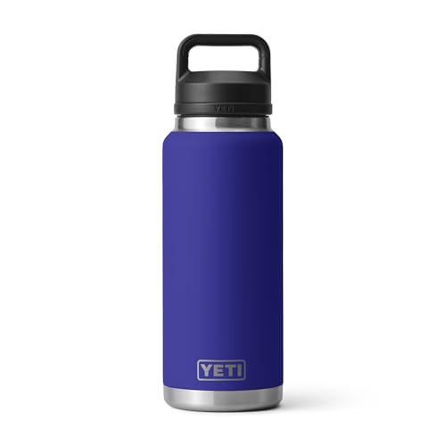 YETI Rambler Bouteille isotherme en acier inoxydable avec bouchon Chug – 1064 ml – Bleu mer