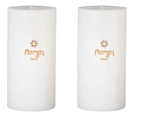 Image of Floryn Decor Wax White Pillar Candles Combo Set of 2 Smokeless Odourless Dripless Long Burning Candle (2.5 by 2.5 inches)