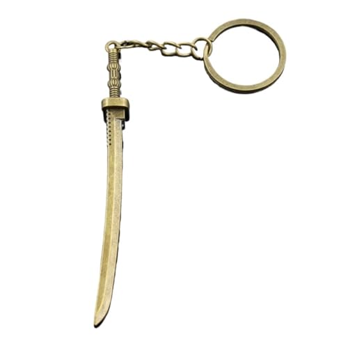 Porte-clés voiture homme robuste en métal anti-perte avec épée samouraï