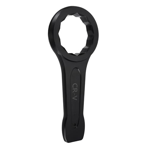 sourcing map Box End Striking Ring Wrench 125mm Metric CR-V Steel 12-Point Flat Strike Wrench Baking Paint Single Head Spanner Hand Tool for Mechanical Automotive Repair
