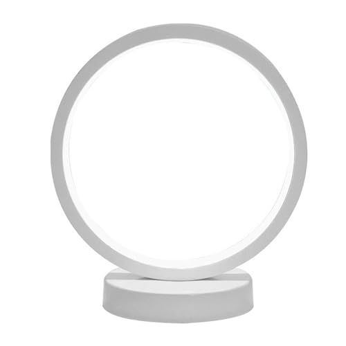 Beufee Lampada da comodino a LED cerchio, lampada da letto compatto Lampada Lumo Luce calda Lampada Metal Circolo Anello Circolo Lampada da comodino per camera da letto (3 colori)