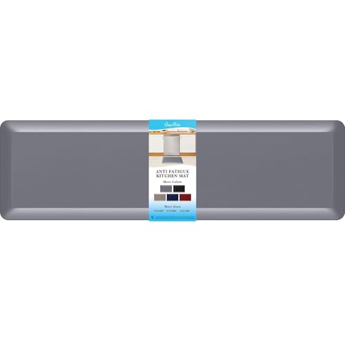 Image of 4 /5 Inch Thick Kitchen Mat Anti Fatigue Mat Kitchen Rugs Kitchen Decor Non-Slip, Stain & Water Resistant, Kitchen Mats Desk Mat for Kitchen, Office, Workshop, Grey, 17'' x 60''
