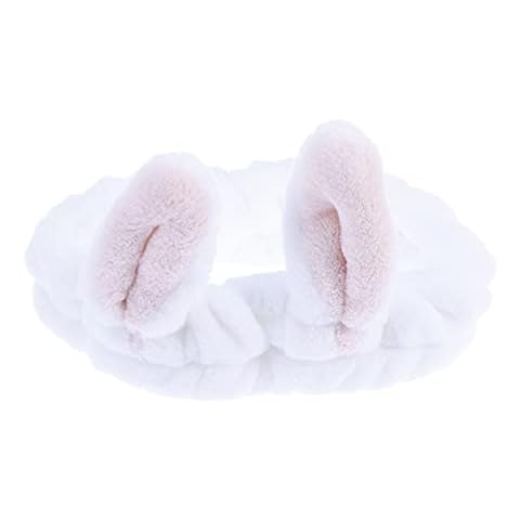 LALAFINA Bunny Ear Cosmetic Headband Fluffy Elastic Makeup Hairband Cute Rabbit Ear SPA Head Wrap Cover