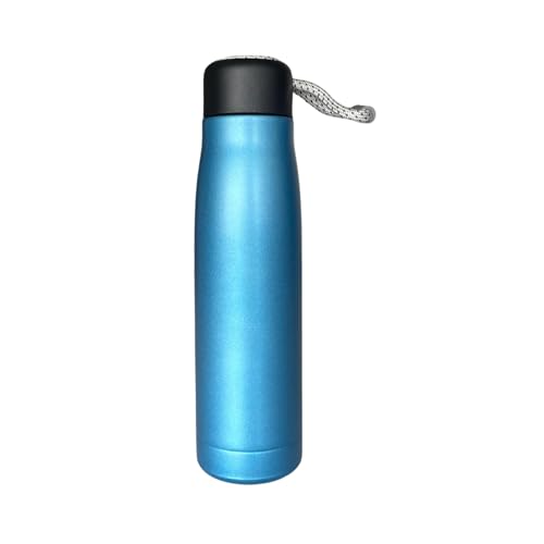 Image of SuperGeneriX 500ml Stainless Steel Water Bottle with Carry Rope, Leak Proof Insulated Thermosteel Water Bottle, Matte Finish Drinking Bottle for Office, Gym & Travel (Blue)