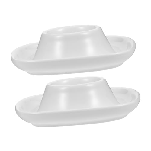 Ciieeo Practical Ceramic Egg Holders 2pcs Egg Cups Raised Plate Stylish Home Decor for Breakfast for Wedding