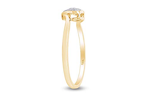 Jewel Zone US White Natural Diamond Heart Promise Ring in14k Gold Over Sterling Silver (0.01 Cttw)4