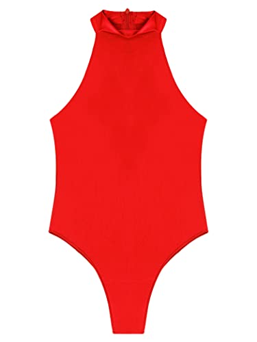 Mens Glossy Swimming Bathing Suit One-piece High Cut Bodysuit Rash Guard Swimwear Singlet3
