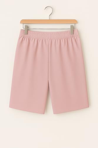 Image of Vogaan Men's Casual Slim Fit Shorts | Stylish Knee-Length Shorts with Elastic Waist | Summer Wear Short with Side Pockets for Gym Travel & Outdoor