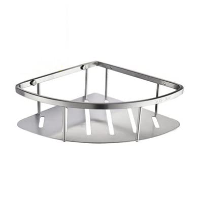 ZJHFFFG Corner Shower Caddy Bathroom Shelf Shower Shampoo Soap Cosmetic Storage Rack Single Tier Bath Accessories Nail Punched