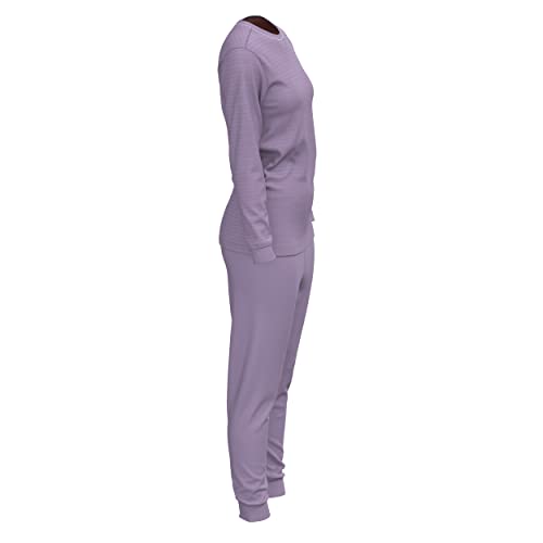 Maks 2 Piece Set Top And Bottom Ladies Ski Long Johns Thermal Underwear Lavender #TOP1