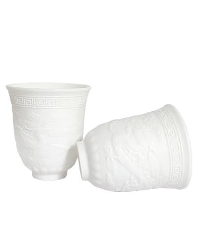 Weopycj Ceramic Tea Cup No Handles,Asian Traditional Japanese Tea Cups,Dragon And Phoenix Design Tea Cups For Sake,Tea,Wine,Espresso Cups (4.8Oz) #TOP3