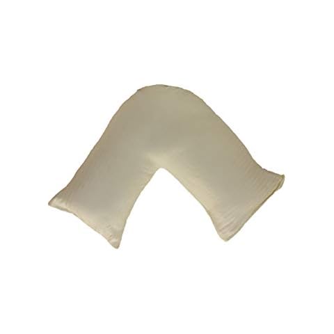 AR Textile 100% Cotton 300 Thread Count Satin Stripe Luxury V- Shaped Pillowcases in 4 colors (Cream) Cover