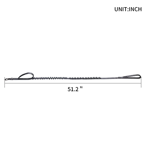 Excellent Elite Spanker Tactical Bungee Dog Leash Military Adjustable Dog Leash Quick Release Elastic Leads Rope With 2 Control Handle（Grey #TOP1