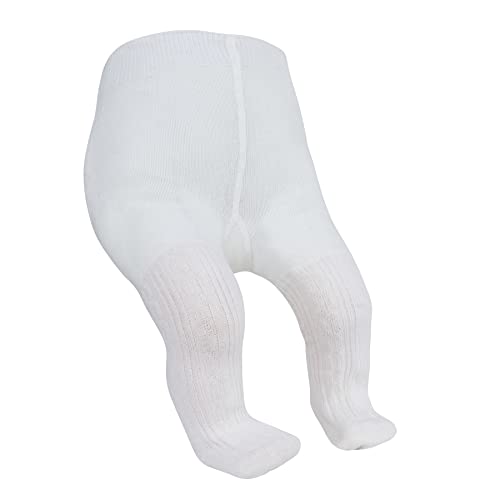 Zando Opaque Cotton Tights for Baby Girls, Infants & Toddlers, Cozy Winter Leggings with Cable Knit Design, Size 0-3M to 6-7T