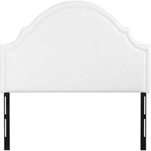Jennifer Taylor Home Catherine Upholstered Queen Headboard, Antique White Woven