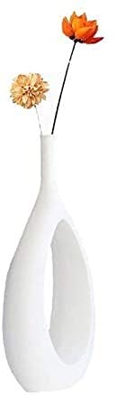 Vase en céramique blanc moderne ovale 1.5x30cm pour décoration de maison